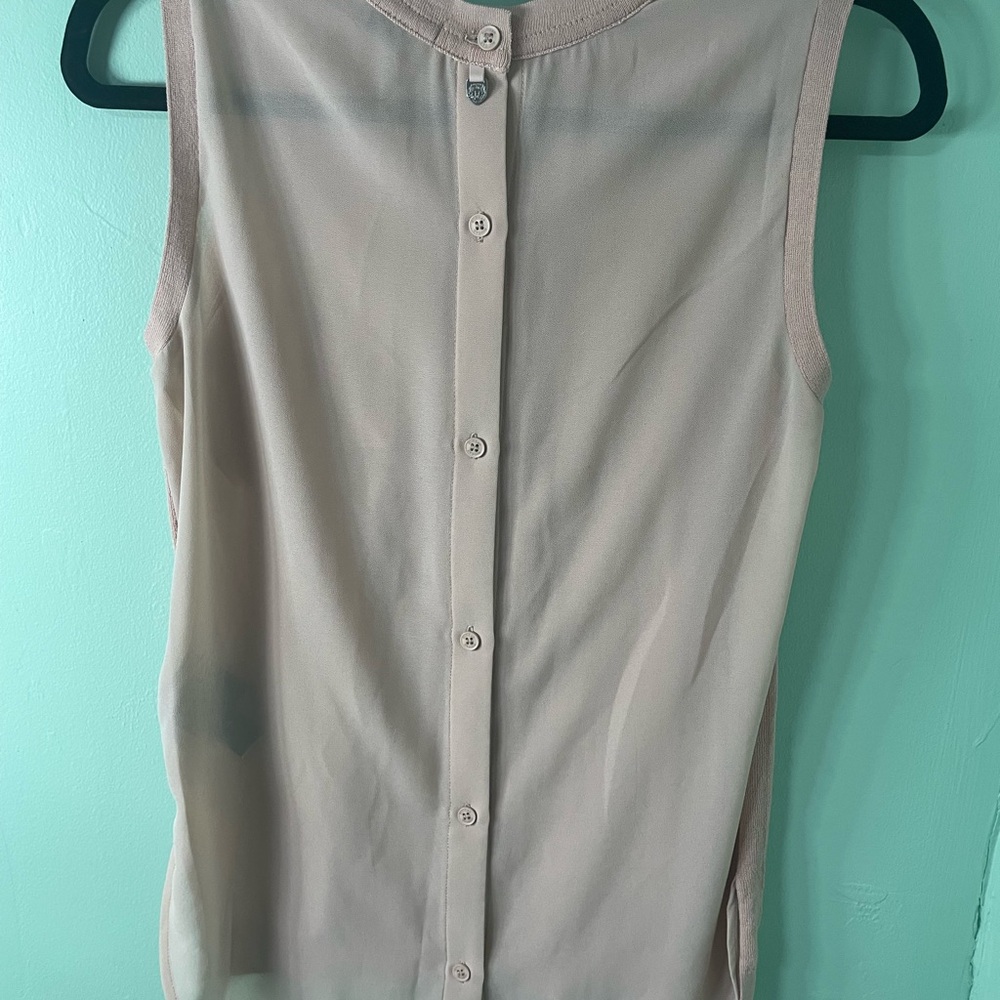 RUDSAK Dusty Rose Pink Sleeveless Tank Top with Button detail and tiny pocket